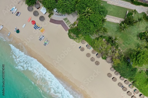 coastline of sandy bay turquoise sea and white sand Hainan Yalong Bay