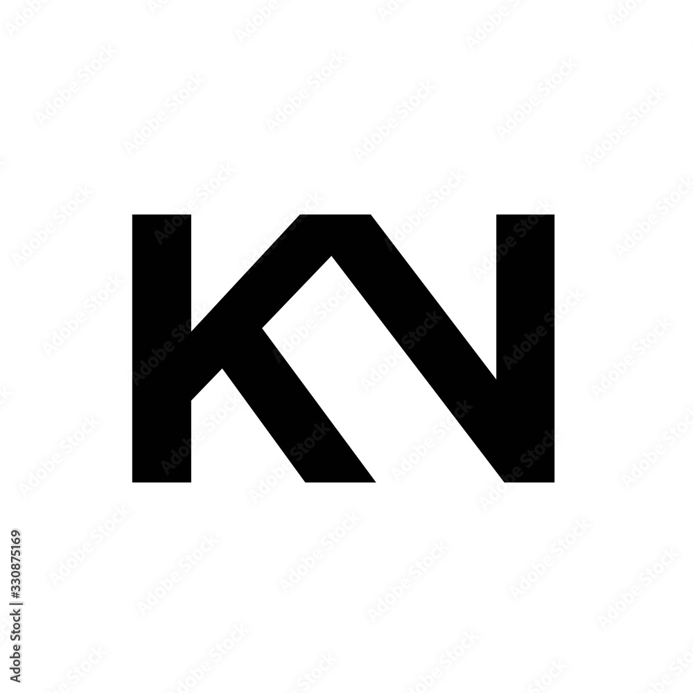 Letter K and  N  logo design Vector template
