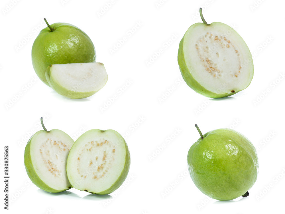 Guava isolated on white background(set) Guava isolated on white background(set)