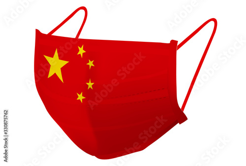 中国　マスク　 国旗　アイコン