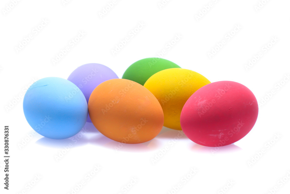 Perfect colorful handmade easter eggs isolated on a white Perfect colorful handmade easter eggs isolated on a white