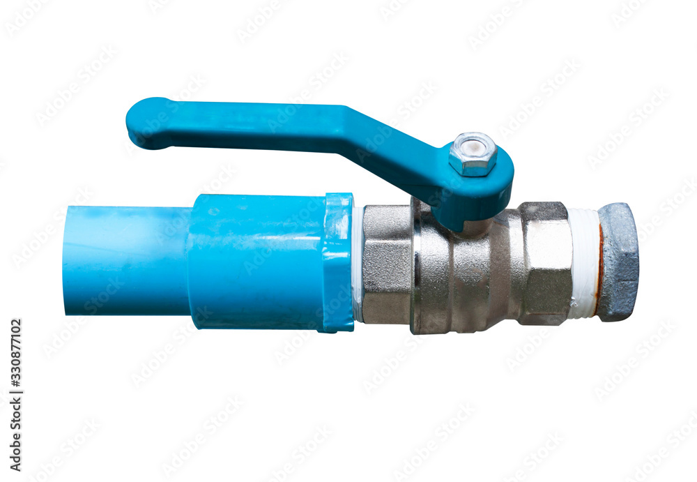 Blue industrial valve isolated on white background Blue industrial valve isolated on white background