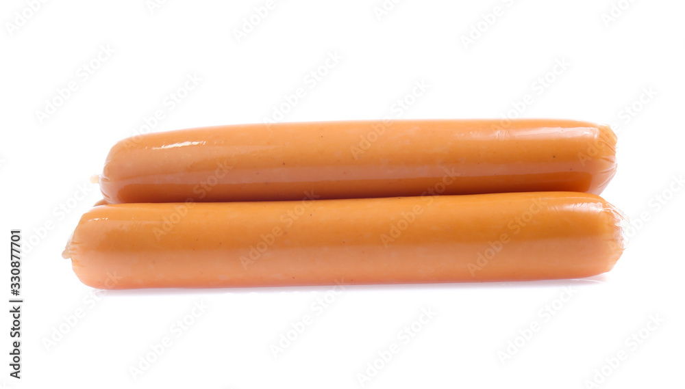 Fresh sausage isolated on white background Fresh sausage isolated on white background