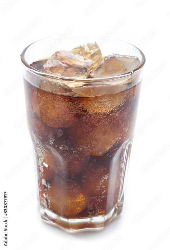 Cola in a glass isolated on white Cola in a glass isolated on white