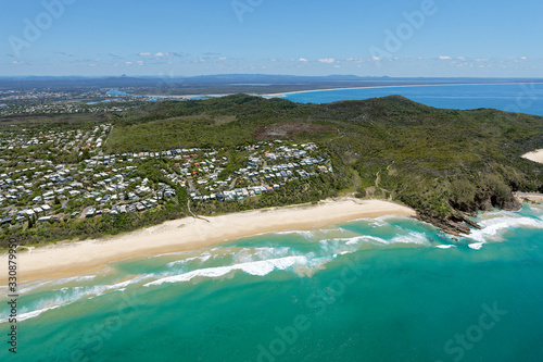 Sunshine Beach looking west over Noosa National Park photo