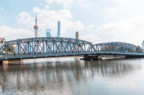 Photography Waibaidu Iron Bridge in Shanghai, China