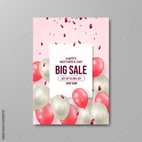 happy mothers day sale flyer template. vector illustration