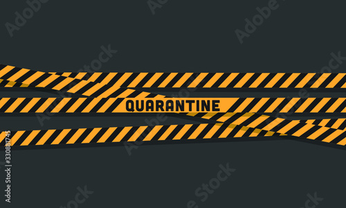 Yellow Quarantine Barricade Tape Flat Style
