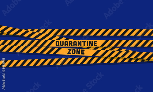 Yellow Quarantine Barricade Tape Flat Style