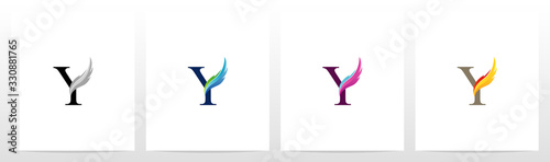Feather On Letter Logo Design Y