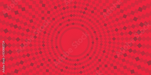 Abstract red pixel background. Falling pixels. Geometric mosaic background