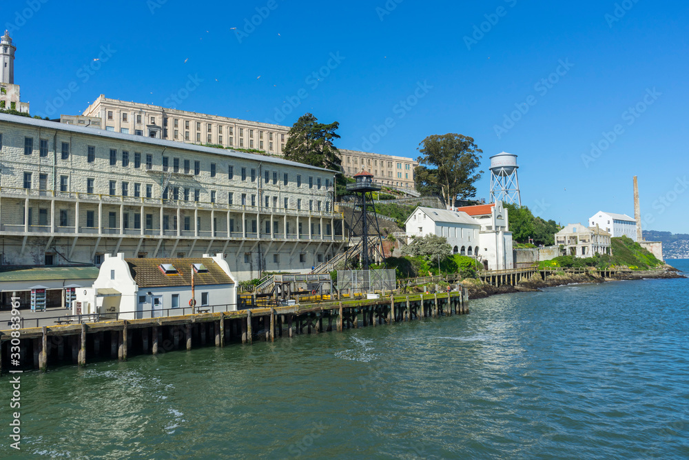 Exterior views of the Alcatraz Island in San Francisco