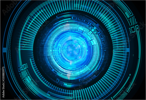 Blue eye cyber circuit future technology concept background