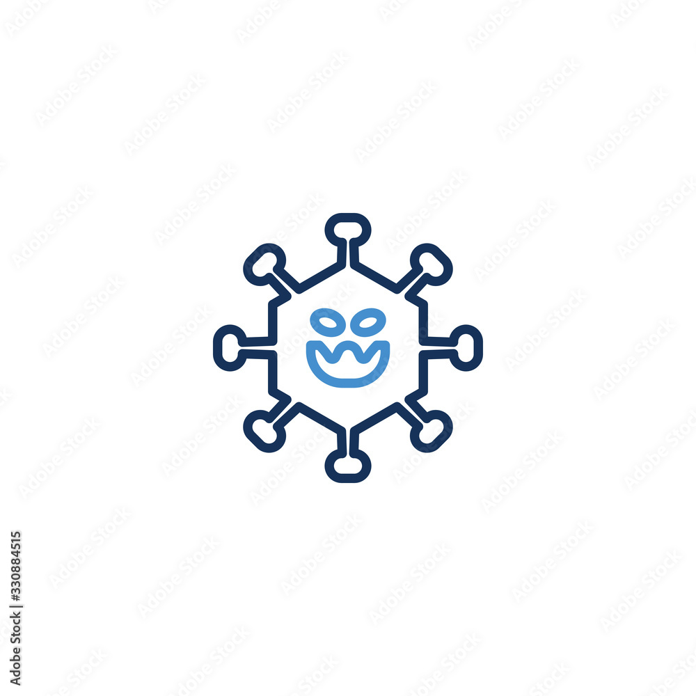 Icon Thin line blue color , Coronavirus icon set for infographic or website. New epidemic (2019-nCoV). Safety, health, remedies and prevention of viral diseases. Isolation. Vector illustration graphic