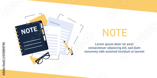 take notes, Memo, symbol of taking of the notes, flat design icon vector illustration