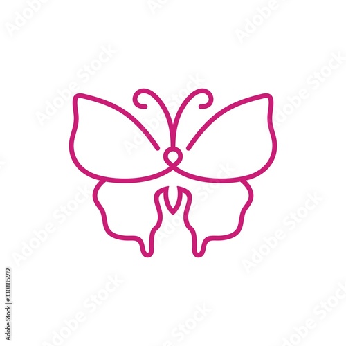 butterfly logo vector line icon drawing shape illustration