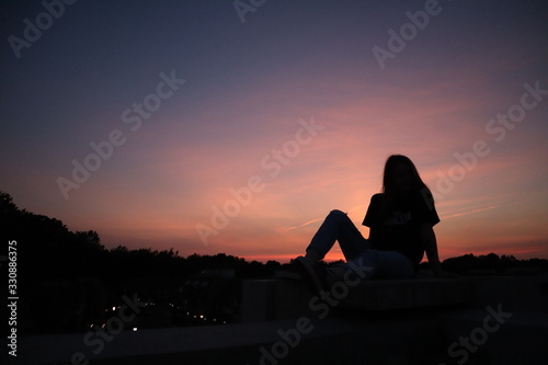 Her sunset silhouette 