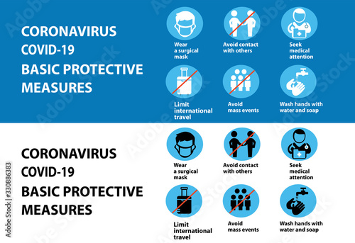 Coronavirus 2019-nCoV prevention tips, how to prevent coronavirus. Infographic elements.