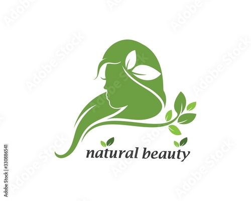 natural beauty woman vector illustration template