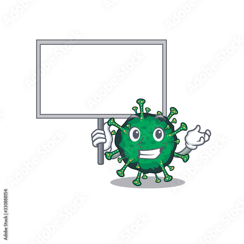 bat coronavirus cute cartoon character bring a board