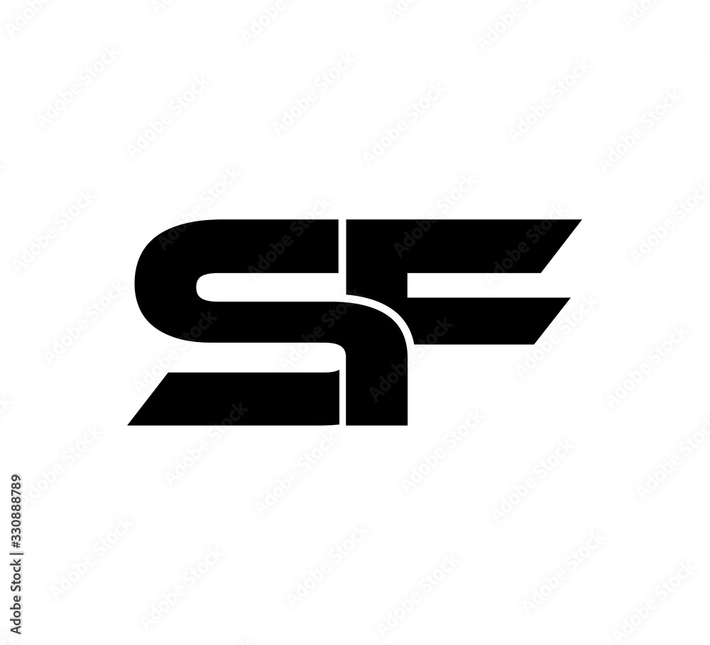 Initial 2 letter Logo Modern Simple Black SF Initial 2 letter Logo Modern Simple Black SF