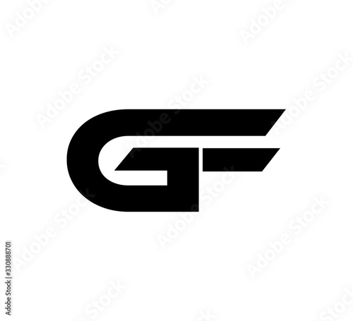 Initial 2 letter Logo Modern Simple Black GF