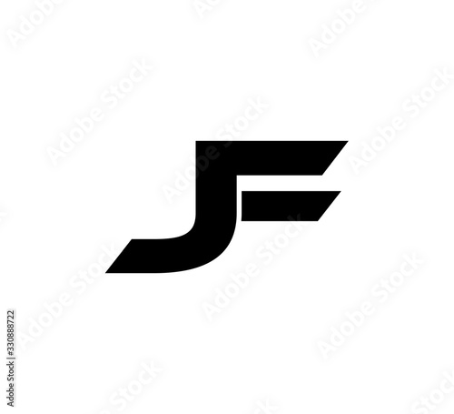 Initial 2 letter Logo Modern Simple Black JF photo