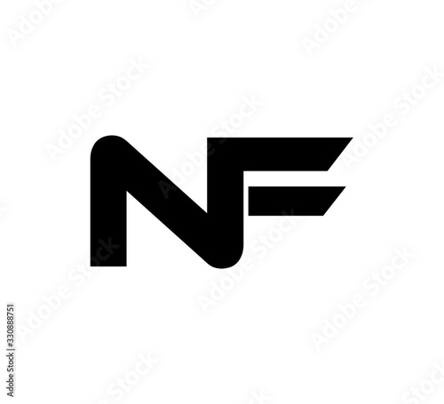 Initial 2 letter Logo Modern Simple Black NF photo