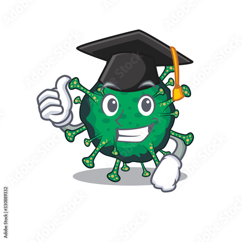 A picture of bat coronavirus with black hat for graduation ceremony