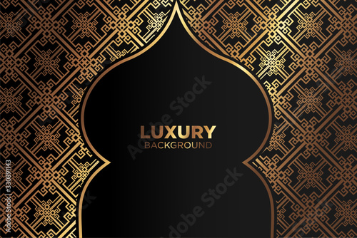 Luxury background. abstract black gold. black gold frame modern simple creative elegant with space of text can be used for Ramadan Islamic arabesque celebration invitation