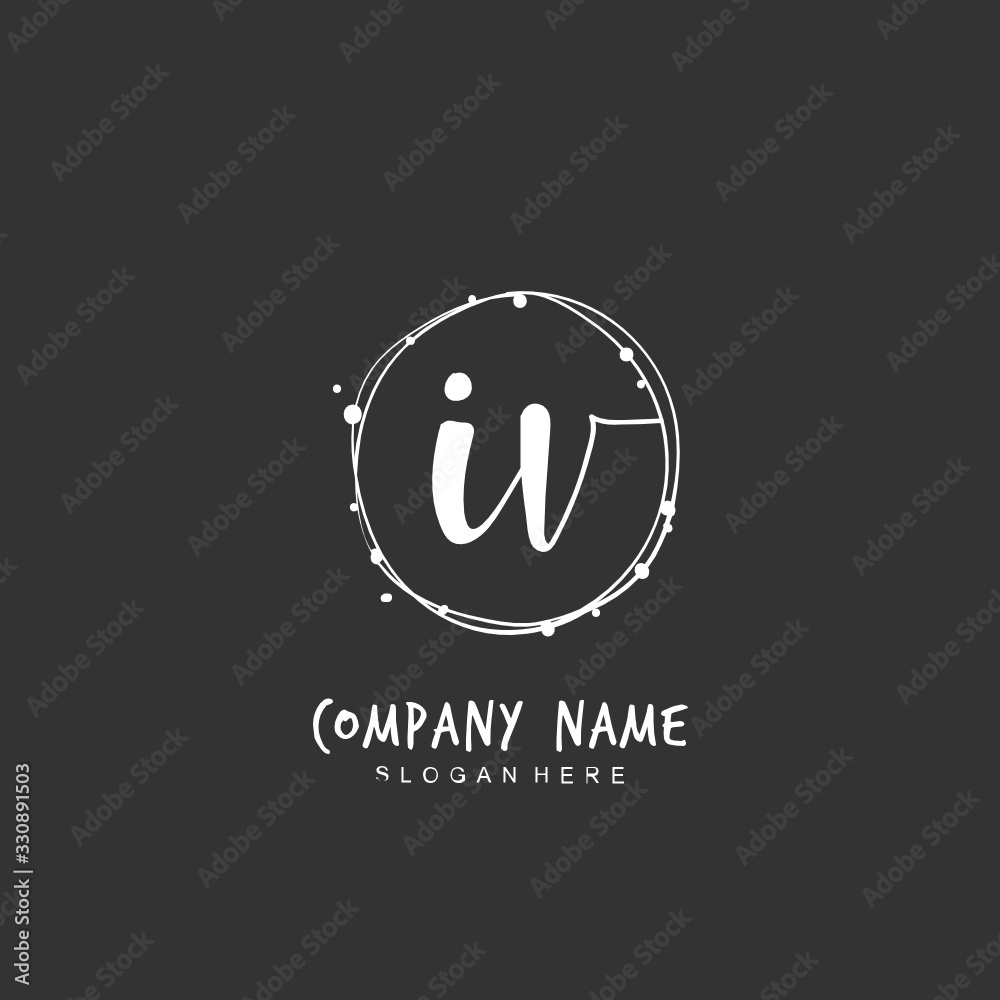 Handwritten initial letter I V IV for identity and logo. Vector logo template with handwriting and signature style. Handwritten initial letter I V IV for identity and logo. Vector logo template with handwriting and signature style.