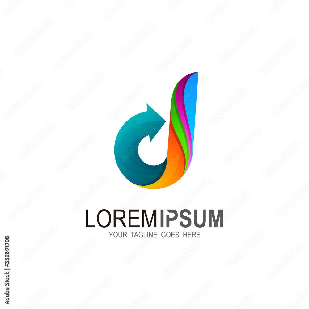 Logo letter d, logo d and arrow + logo with a three-dimensional display,3d icon Logo letter d, logo d and arrow + logo with a three-dimensional display,3d icon
