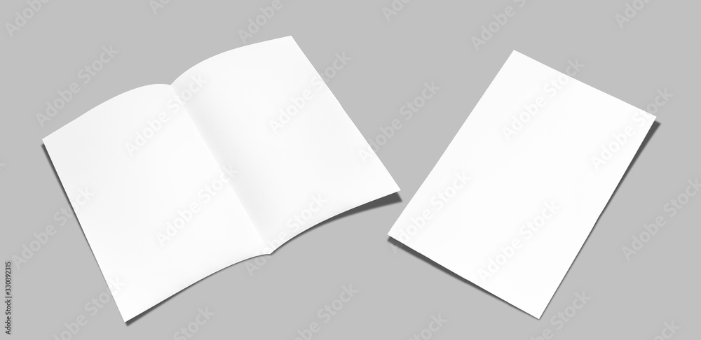 Premium Photo  White paper sheet isolated on gray background with