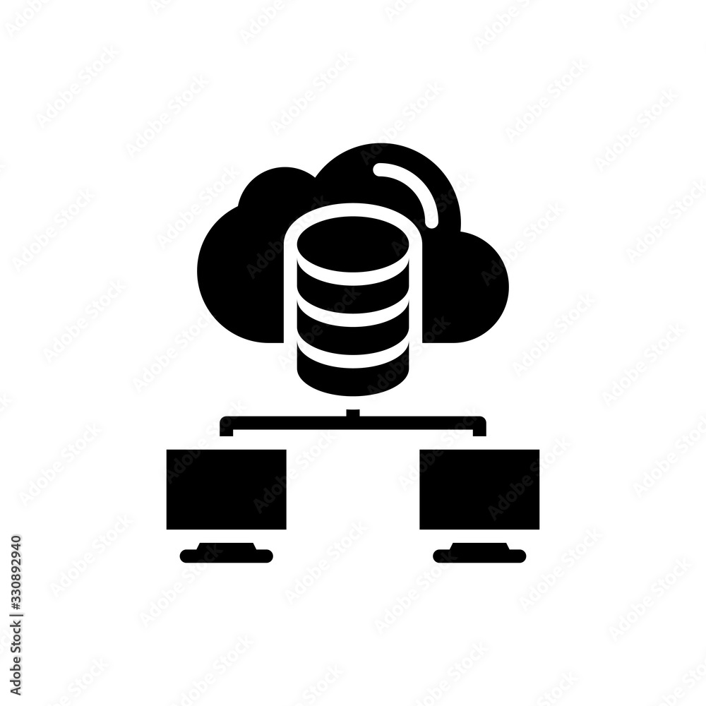 Cloud Computing Glyph Vector icon Illustration. Cloud Computing Glyph Vector icon Illustration.
