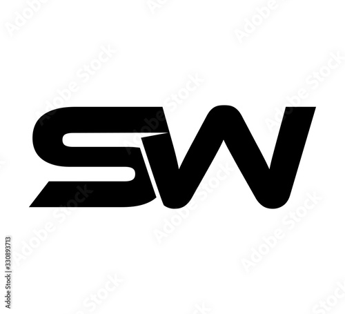 Initial 2 letter Logo Modern Simple Black SW