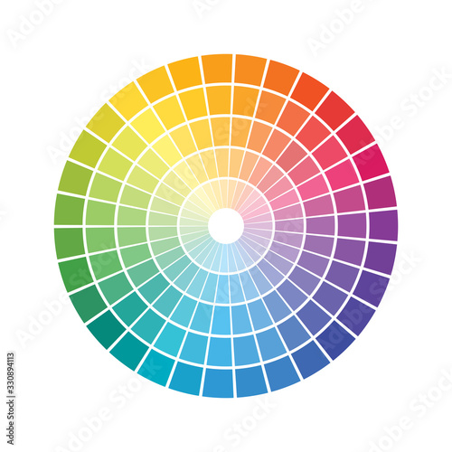 geometric shapes that makes a concentric circles. rainbow color spectrum tiled rings