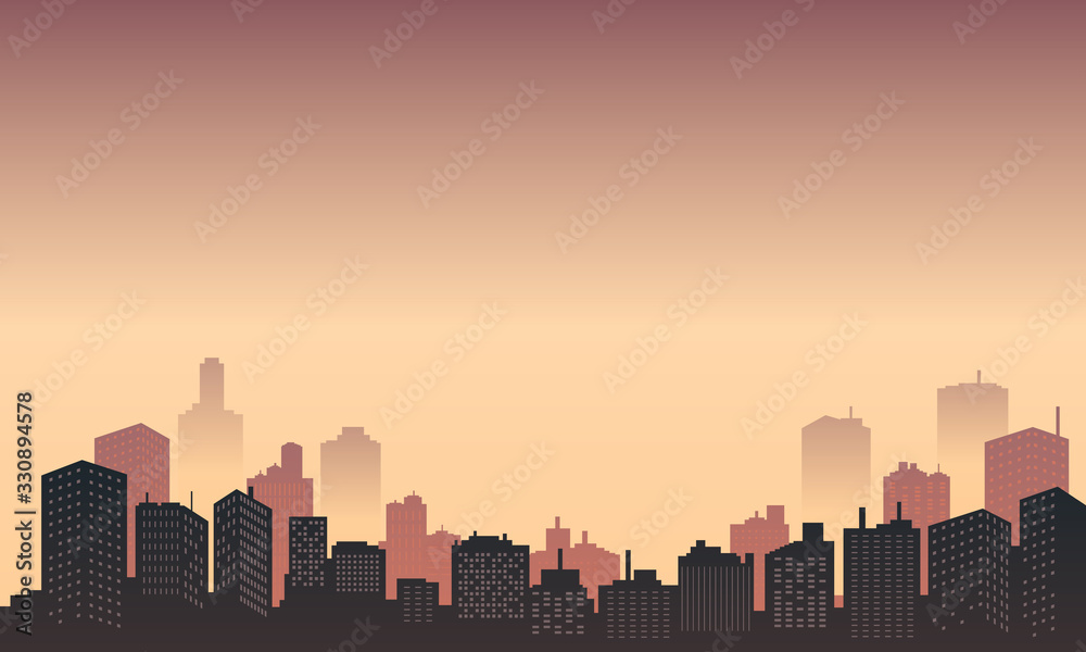 Silhouette of building tall in the downtown. Silhouette of building tall in the downtown.