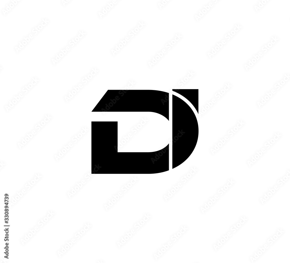 Initial 2 letter Logo Modern Simple Black DI Initial 2 letter Logo Modern Simple Black DI