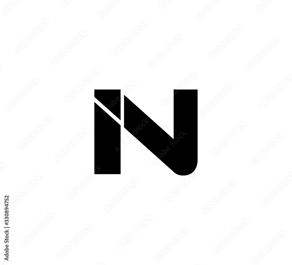 Fototapeta premium Initial 2 letter Logo Modern Simple Black IN
