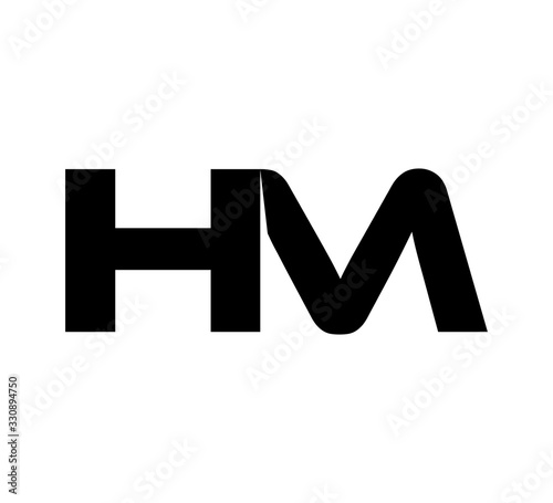 Initial 2 letter Logo Modern Simple Black HM