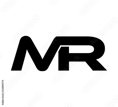 Initial 2 letter Logo Modern Simple Black MR