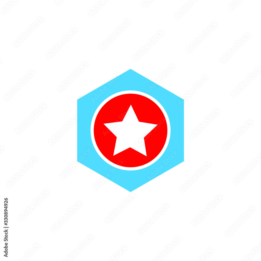 Star logo with hexagon shape. Vector stock illustration Star logo with hexagon shape. Vector stock illustration
