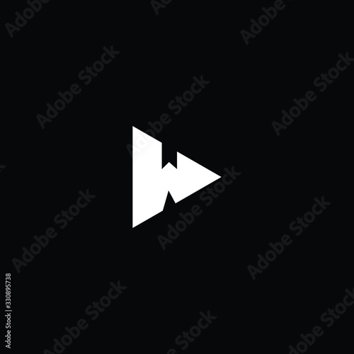 Minimal elegant monogram art logo. Outstanding professional trendy awesome artistic W WD DW initial based Alphabet icon logo. Premium Business logo White color on black background