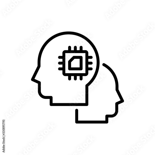 Artificial intelligence Line Vector icon Illustration.