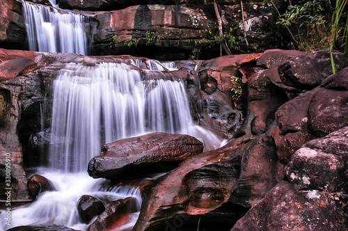 Forest Stream and Waterfall in  Huai Phok  Pha Chanadai Pha Taem National Park District Ubon Ratchathani;Thailand 