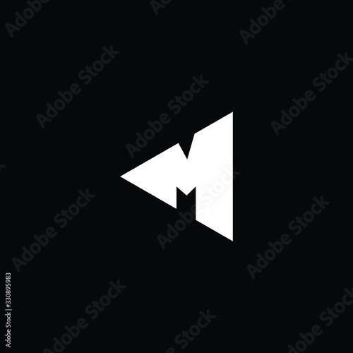 Minimal elegant monogram art logo. Outstanding professional trendy awesome artistic M MV VM initial based Alphabet icon logo. Premium Business logo White color on black background