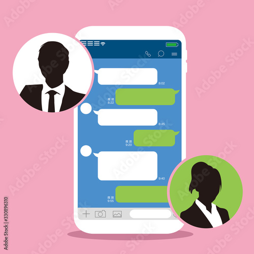 Chat app vector illustration smartphone