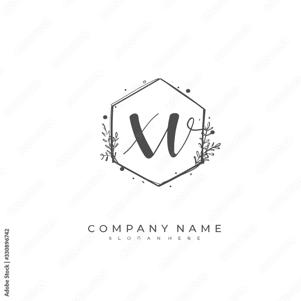 Handwritten initial letter X V XV for identity and logo. Vector logo template with handwriting and signature style. Handwritten initial letter X V XV for identity and logo. Vector logo template with handwriting and signature style.