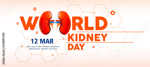 Illustration Of World Kidney Day Poster Or Banner Background.Kidney care logo design. Urology vector design. World kidney day logotype