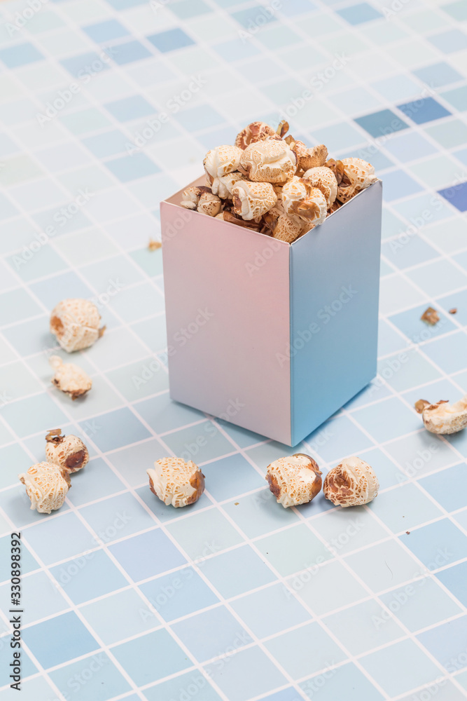 Delicious popcorn made from corn - obrazy, fototapety, plakaty 